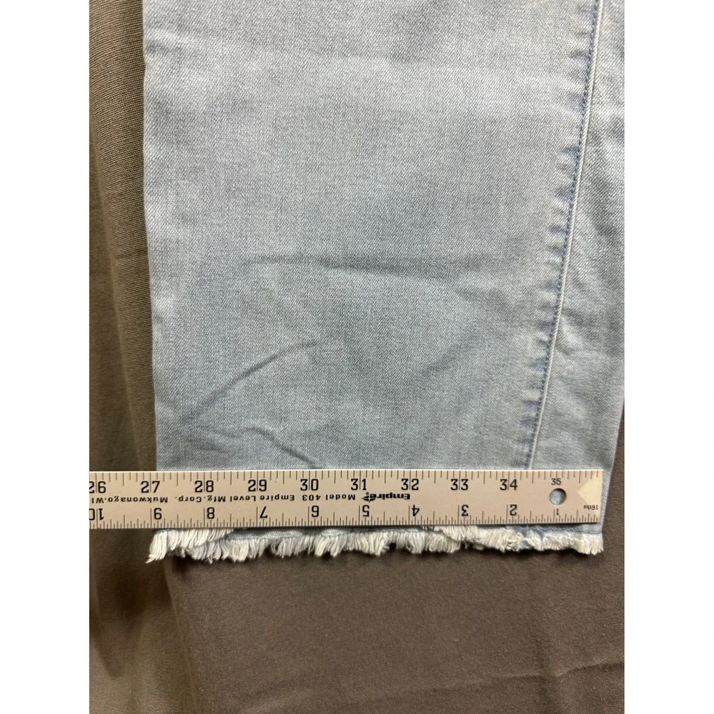 Peace Love World Light Wash Repreve Raw Hem Straight Leg‎ Jeans Womens 16 Blue
